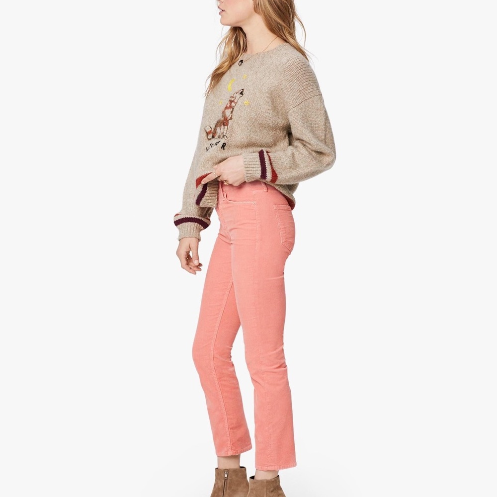 pink corduroy mother denim jeans size 23